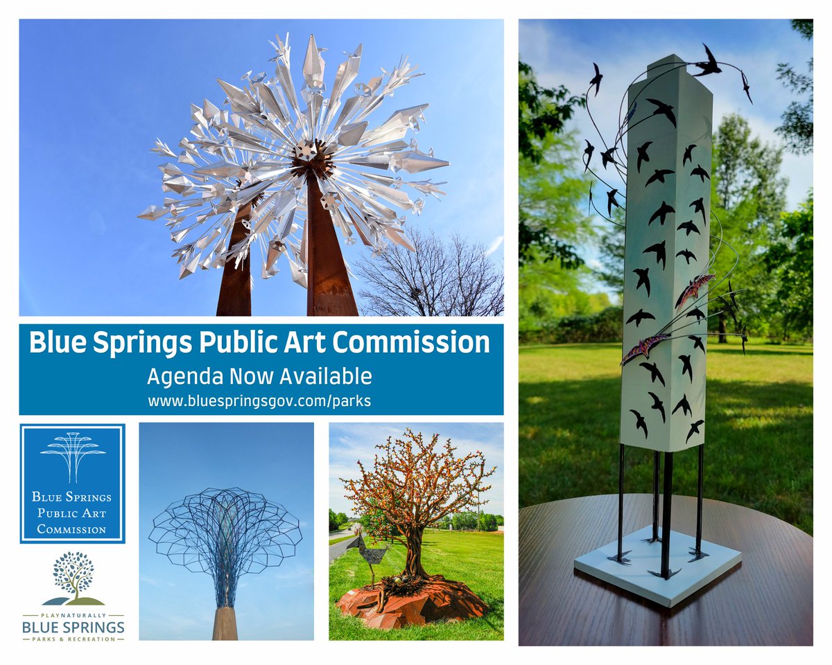 The Wednesday, September 10, 2025 Public Art Commission agenda is now available. You can view it here: bluespringsgov.com/AgendaCenter/V…
