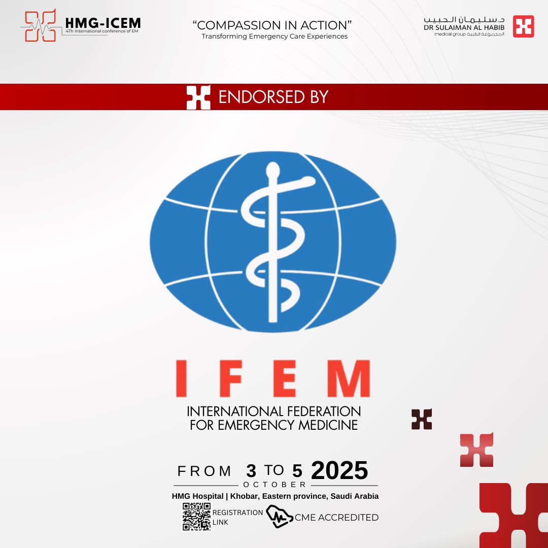 🎖️HMG-ICEM 2025 is officially Endorsed by IFEM—The international Federation For Emergency Medicine.