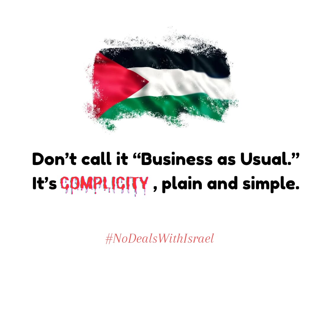 Ayaanmalpe's tweet photo. We call ourselves the voice of the Global South… yet we trade with those silencing Gaza.
#NoDealsWithIsrael https://t.co/LJ4hElFuDz
