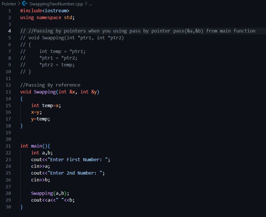 CHAYAN78905's tweet image. 🚀 #Day46 / #180DaysOfCode 🎯
DSA Journey in C++ 📚 | #CoderArmy

📌 Topics: Pointers⚡
✅ Pointers with Character Array and Functions
✅ Pass by Pointers
✅ Pass by Reference

Thanks to @rohit_negi9 🤲bhaiya for the amazing explanation!
#DSA #CPlusPlus #ProblemSolving #Coding