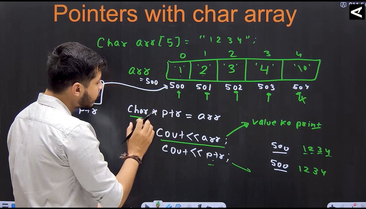 CHAYAN78905's tweet image. 🚀 #Day46 / #180DaysOfCode 🎯
DSA Journey in C++ 📚 | #CoderArmy

📌 Topics: Pointers⚡
✅ Pointers with Character Array and Functions
✅ Pass by Pointers
✅ Pass by Reference

Thanks to @rohit_negi9 🤲bhaiya for the amazing explanation!
#DSA #CPlusPlus #ProblemSolving #Coding