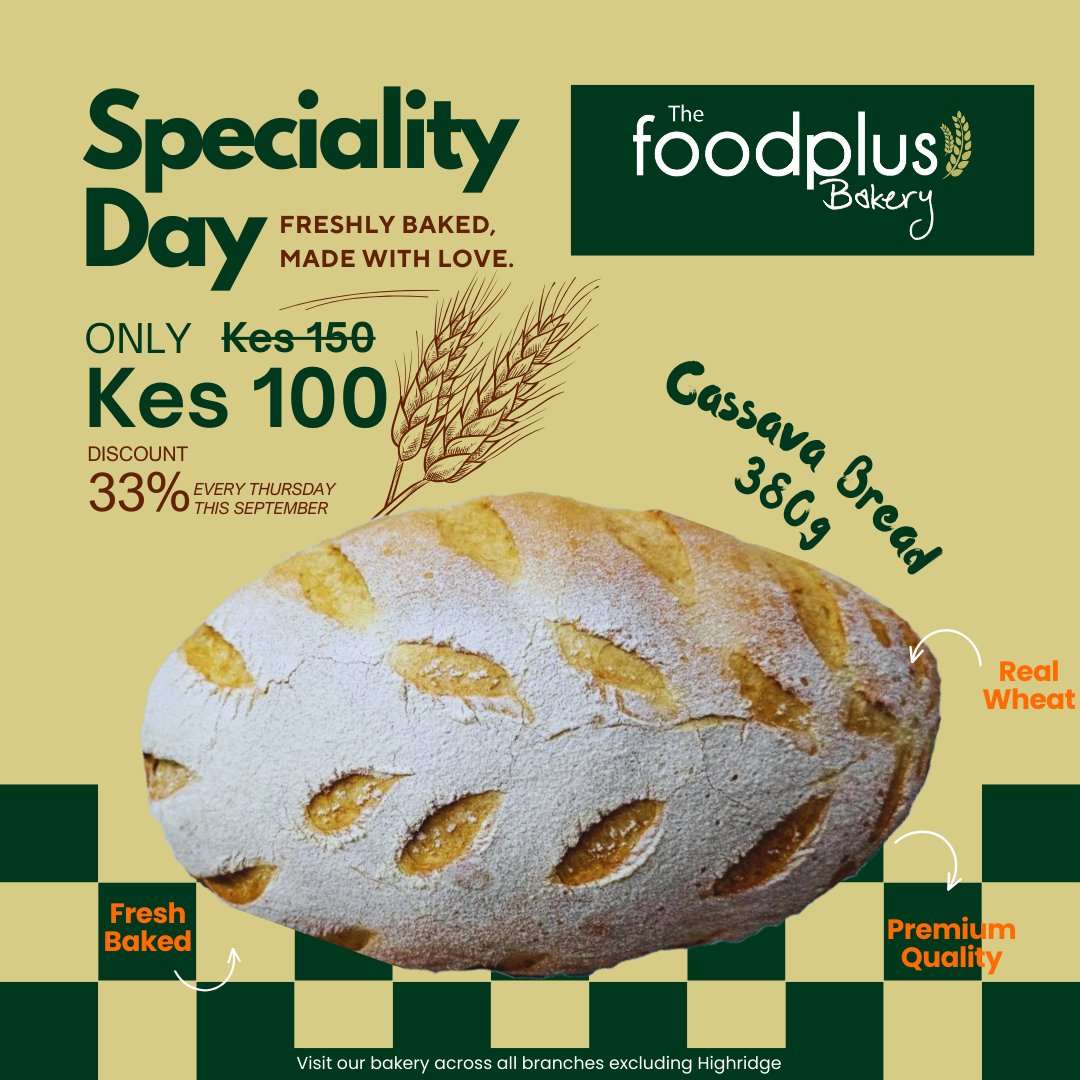 ChandaranaSuper's tweet image. On Thursdays, we roll out the red carpet for our specialty loaves at Chandarana Bakery! Taste the magic that rises from our ovens and brings joy to your table. Don’t miss out—your taste buds will thank you! #ChandaranaBakery #ThursdayTreats #BreadLovers