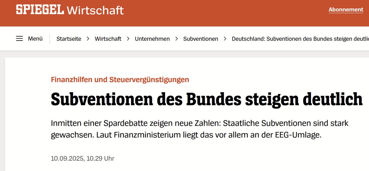 Jan_Barkmann_'s tweet image. #Subventionen für die #Ineffizienzwende wachsen in den Himmel.

"Laut Finanzministerium liegt das vor allem an der #EEG-Umlage."

Ach was.