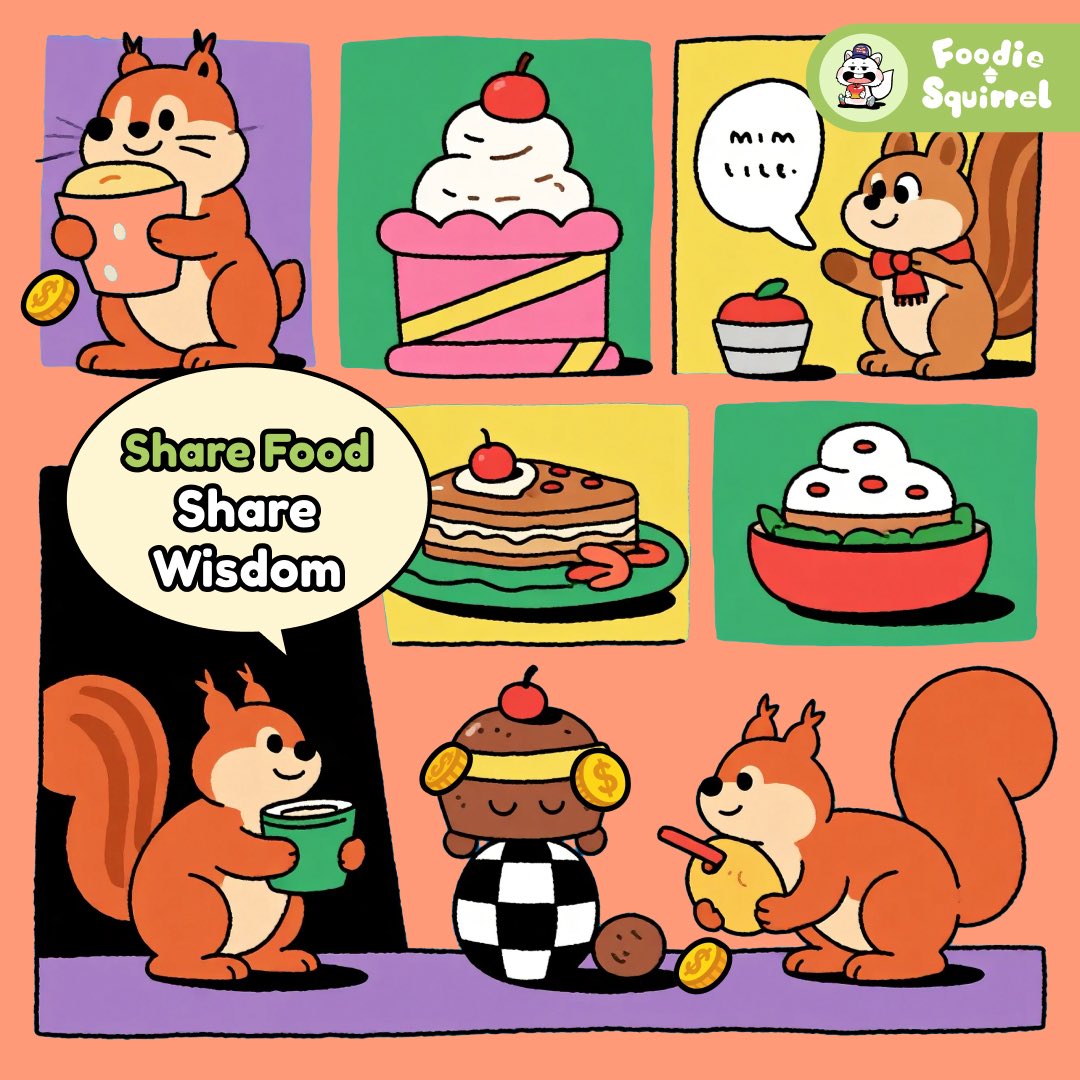 Foodiesquirrel_'s tweet photo. Midweek check-in! 💡🐿️

When we share snacks, we share wisdom too 🍩🥗🍒

That’s the $FDS way — community, vibes &amp; growth 🚀

👉 What’s YOUR midweek snack fuel?

#FDS #FoodieSquirrel #CryptoSnacks https://t.co/PU3yfafjO4