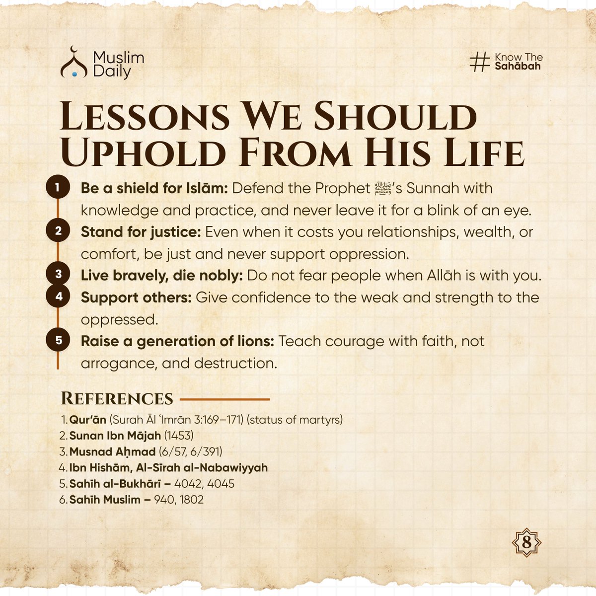 MuslimDaily247's tweet image. #CompanionsOfTheProphet #SahabahSeries #IslamicHistory #GoldenGeneration #VirtuesOfTheSahabah #SalafAsSalih #MuslimDaily #YourIslamicCompanion #IslamicReminder #QuranAndSunnah