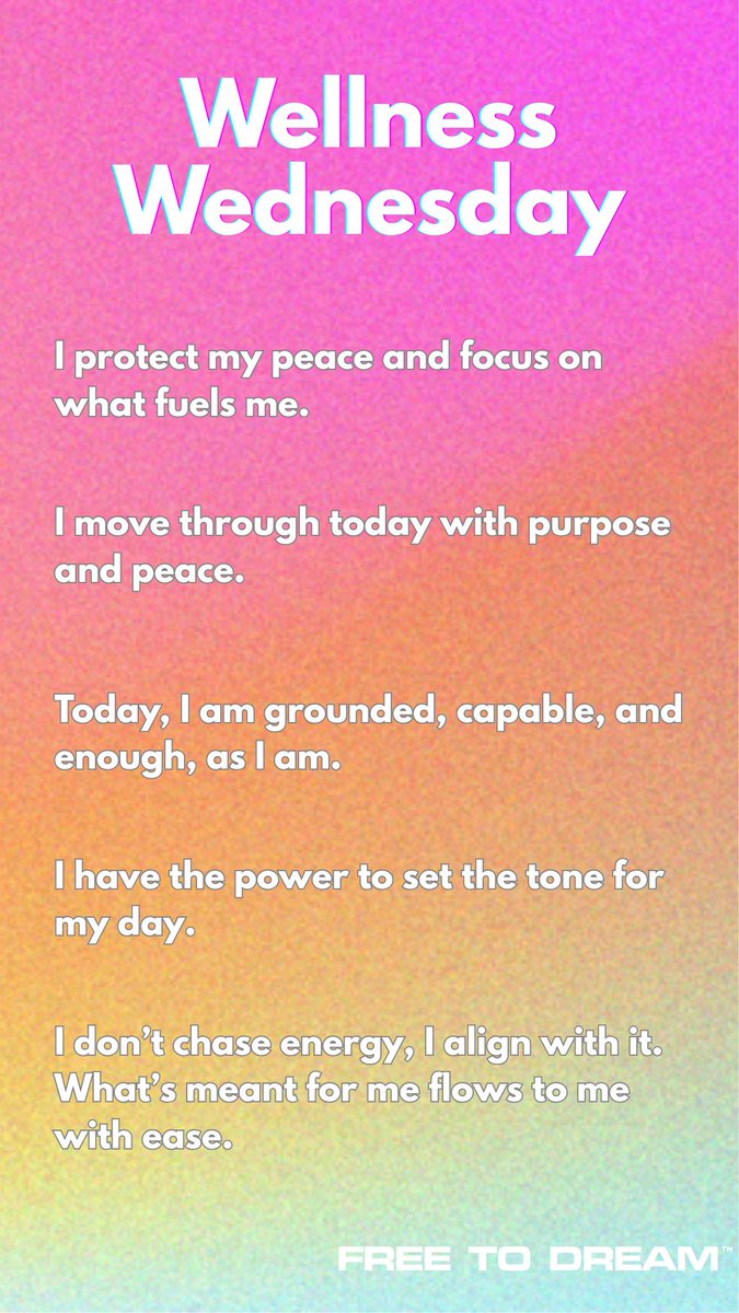 IamFreeToDream's tweet image. Start your day with intention, not impulse.

#FREETODREAM #WellnessWednesday #Affirmations