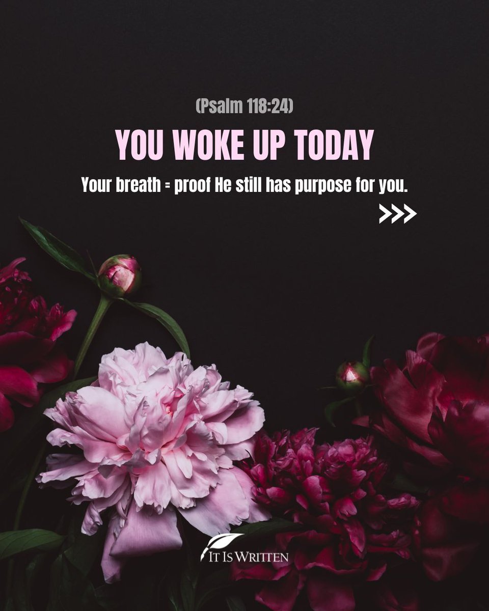 itiswritten's tweet photo. If your heart is still beating, your purpose is still alive. God loves you!
Comment below one way God carried you through today & share this post with someone who needs the reminder. https://t.co/4FdbLkjKwu