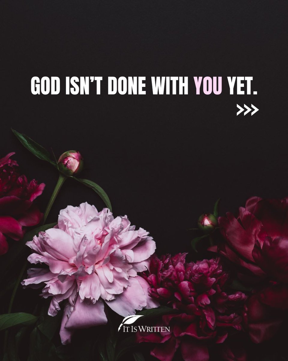 itiswritten's tweet photo. If your heart is still beating, your purpose is still alive. God loves you!
Comment below one way God carried you through today & share this post with someone who needs the reminder. https://t.co/4FdbLkjKwu