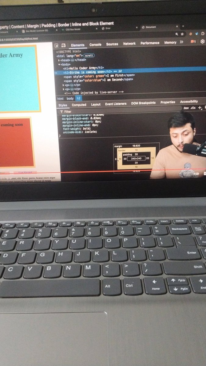 imKrishnaT's tweet image. Day 8 Of Web development course 🔥 

Today we learn about Box Model !
Margin, padding, border 

° Beautifully Explained About Inline and block elements and Difference between them ! 

And in last  border-sizing !✅

Excited for the next @rohit_negi9 😍

#WebDevelopment #Rohitnegi