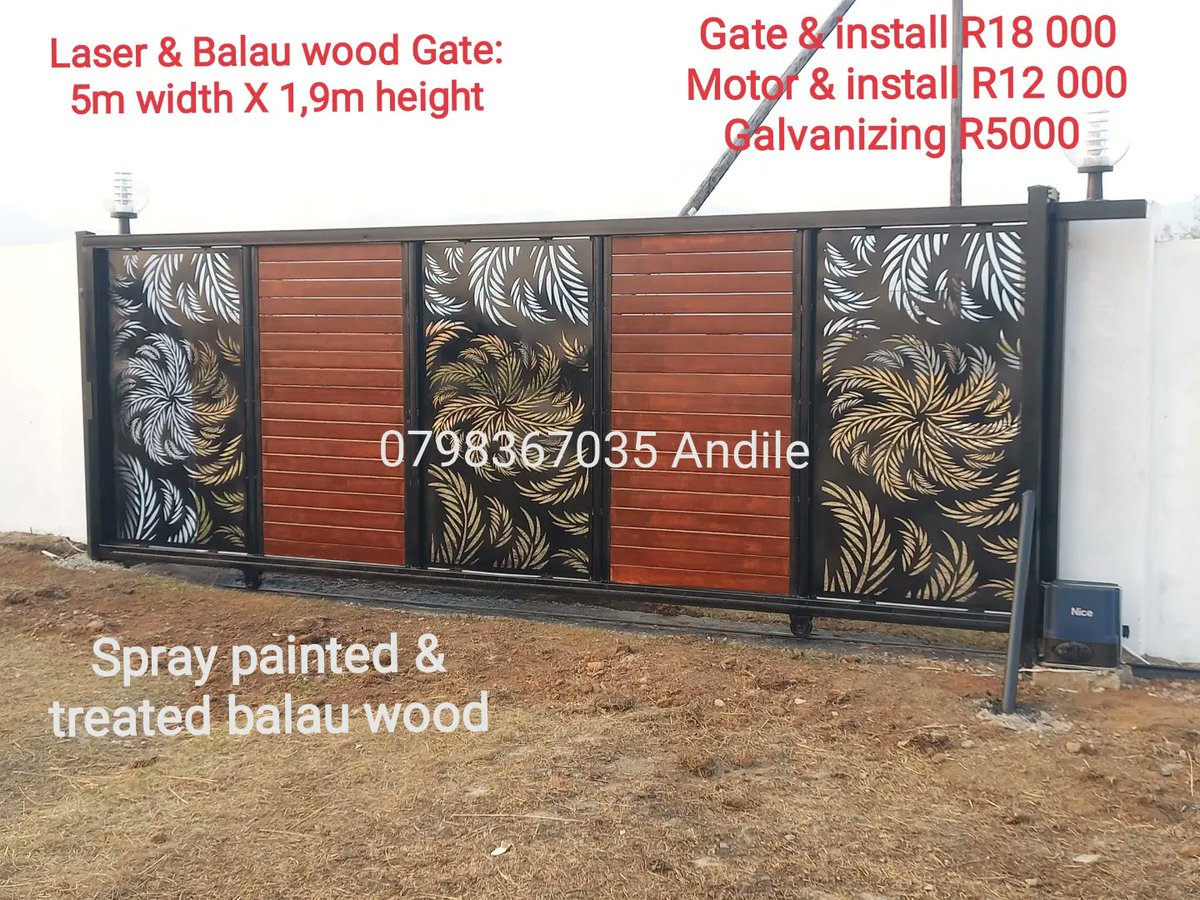 SuliProjects's tweet photo. We manufacture &amp; install gates,

We are based in Durban &amp; Colenso KZN, 
0798367035 Andile Mchunu. 

#Gates #lasercutting #steel #steelgalvanising #decor #fyp #SuliProjects https://t.co/FaiKS4nXfM