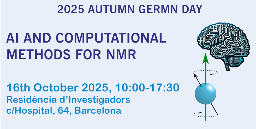 nmr900's tweet photo. Autumn GERMN NMR day @germn_rseq AI and Computational Methods for NMR, co-organized by the IQAC-CSIC @IQAC_CSIC researcher Yolanda Pérez, the Biotransformation and bioactive molecules group, October 16, Barcelona, registration closes Sept 30 https://t.co/XCWrxTZHLJ  #NMRchat 🧲 https://t.co/AqJqskWz49