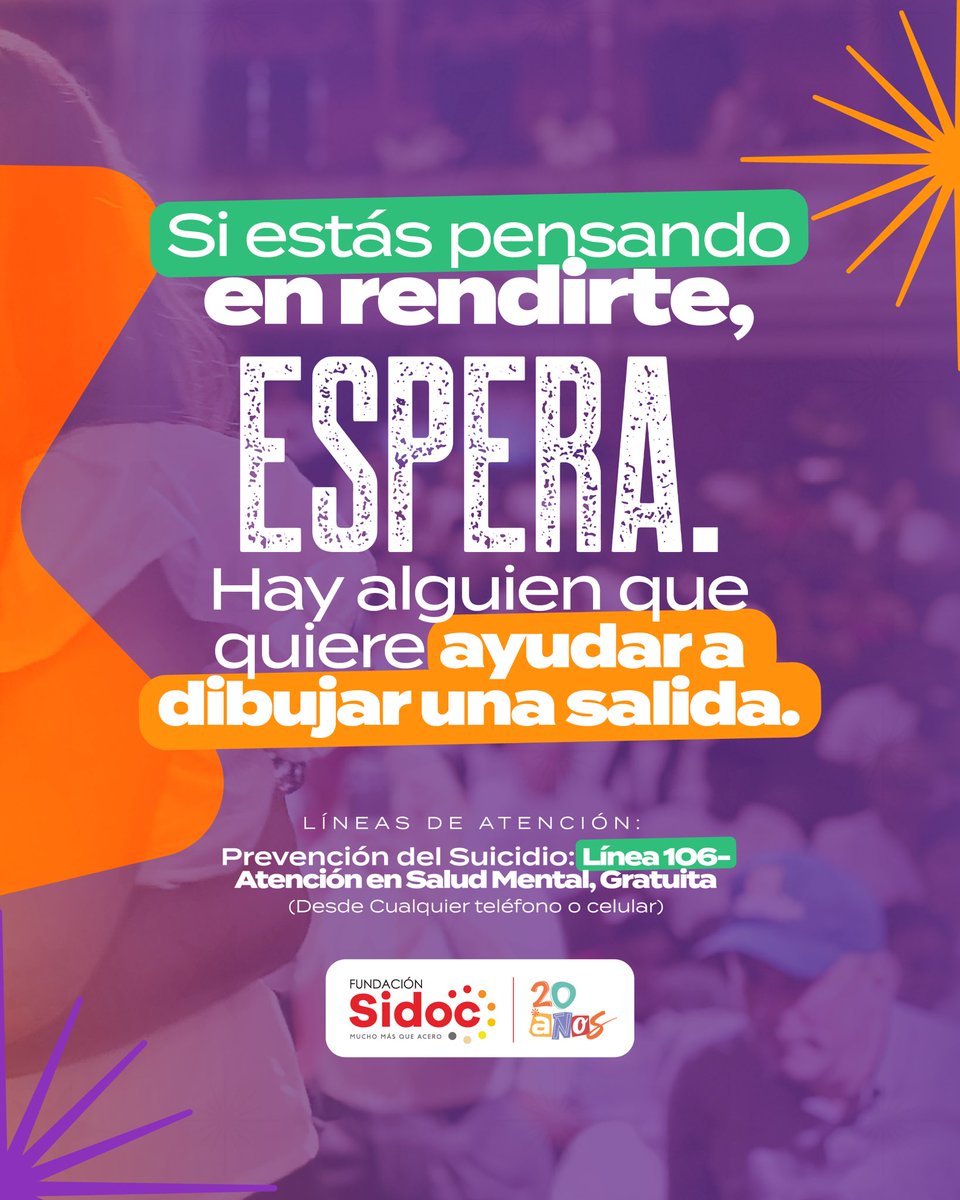 Hoy, en el Día Mundial de la Prevención del Suicidio, la Fundación SIDOC alza su voz🗣️ Porque sabemos que hablar salva vidas y que acompañar al otro con empatía puede ser el primer paso para promover el bienestar integral.

#DiaMundialPrevencionSuicidio