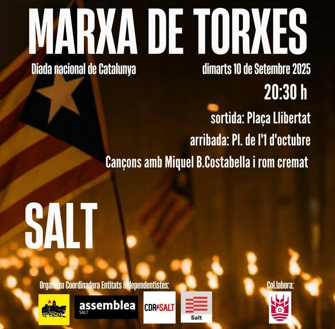 ipssalt's tweet photo. ✊ Avui al vespre, demà al matí, demà a la tarda, i sempre que calgui.

🔥 La pacificació del PSOE no ens aturarà: Com cada any, omplim els carrers per la independència del nostre país, per la Diada Nacional del nostre poble! https://t.co/exLK2GfsNi