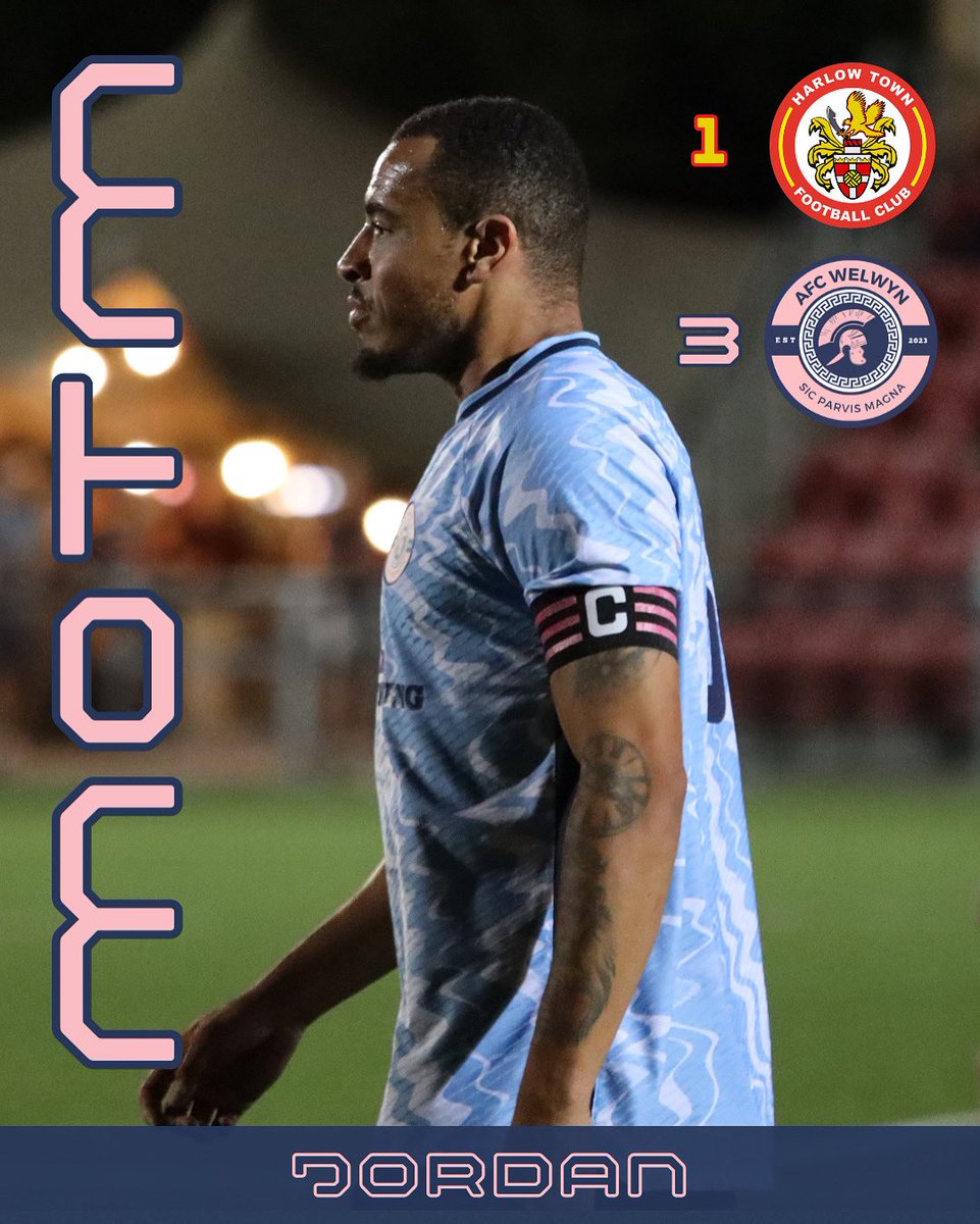 Harlow Town FC 1️⃣ – 3️⃣ AFC Welwyn

⚽️⚽️ Markel Cousins
⚽️ Lee Dykes

📣 From the Gaffer: 
“Harlow like ourselves have ambitions to gain promotion so we knew this would be a tricky fixture. We dealt with their threat early on and eased into the game. I thought for the middle 70