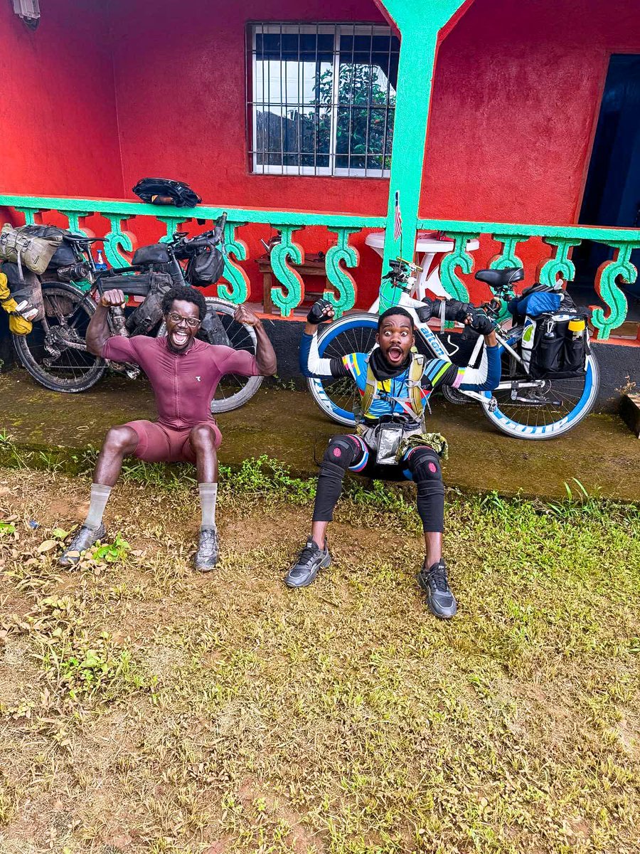 emmiwuks's tweet photo. DAY73 NIG2USA ON A BICYCLE 🇳🇬🚴🇺🇲
I had the joy of finally meeting my brother from another mother, Emmanuel from Ghana, a fellow rider on the same mission as mine.

We’ve been communicating for months, but yesterday, destiny made it real as he crossed from Sierra Leone into Liberia, we met at the Borders.  His journey is nothing short of incredible, starting three months ago, he has already been on the road for over 90 days, riding all the way from Germany, and covering more than 9,000 kilometers across nations and borders. 

In just dew  days, Emmanuel will arrive in his homeland, Ghana, his final destination. 🇬🇭 What a historic feat

Brother, thank you for the love, the encouragement, and the navigation you’ve shared with me. Meeting you on this journey is proof that we are never truly alone, Africa is one, and our missions are tied together by purpose. 

Emmanuel’s mission, just like mine, is about giving hope and support to the less privileged. So I call on Ghana, and Africa at large, to stand with him, support him, and celebrate him. 🙏🏾

Because our dreams may start in different places, but they unite us in one purpose, to build a stronger, united, and compassionate Africa. 

Together We Ride, Together We Rise.
VIVA AFRICA.

#NIG2USA  #travel  #africa #highlight #fypシ