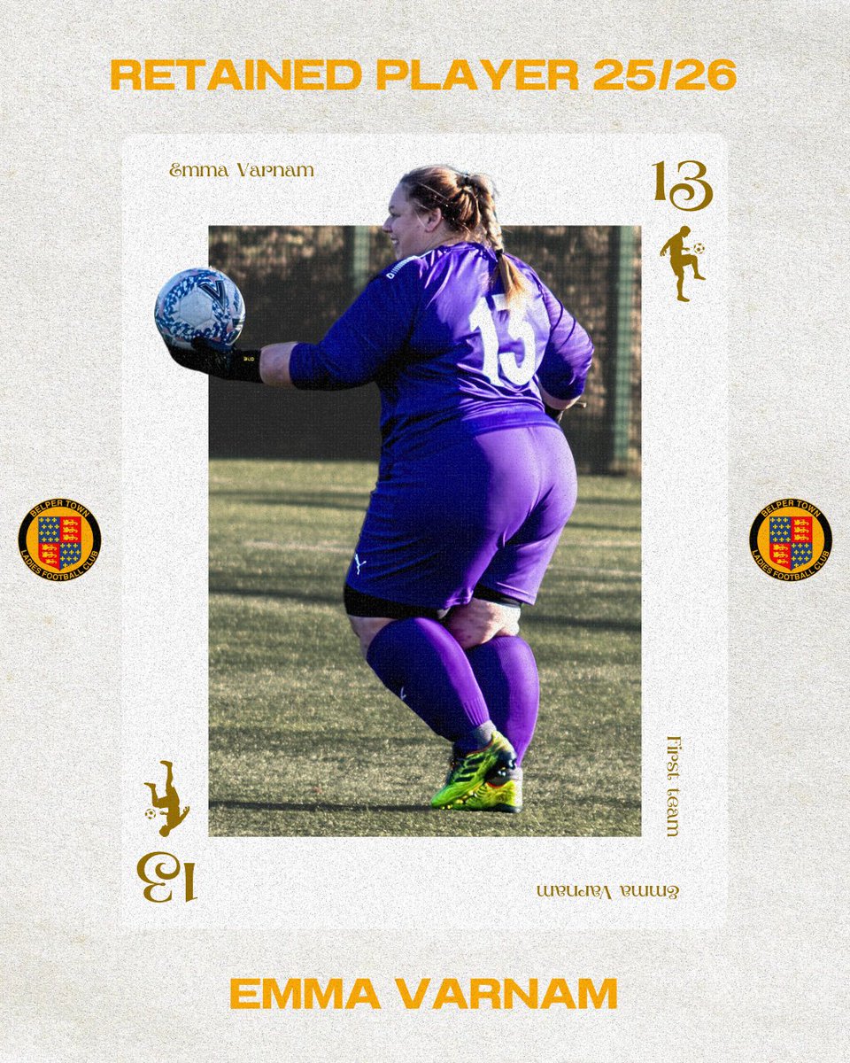 BelperTownLFC's tweet photo. 𝐑𝐄𝐓𝐀𝐈𝐍𝐄𝐃 𝐏𝐋𝐀𝐘𝐄𝐑 𝟐𝟓/𝟐𝟔

𝗘𝗺𝗺𝗮 𝗩𝗮𝗿𝗻𝗮𝗺 returns for another season with the nailers first team. https://t.co/yXV194D5M2