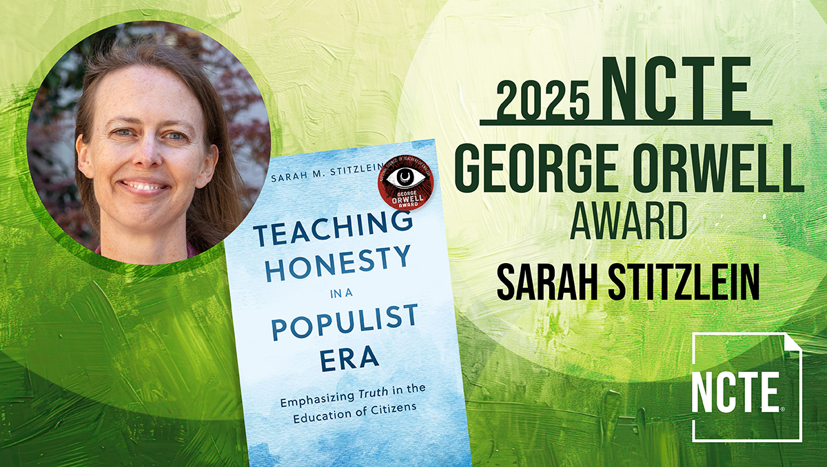 PRESS RELEASE: #NCTE named Sarah M. Stitzlein’s book Teaching Honesty in a Populist Era: Emphasizing Truth in the Education of Citizens as winner of the 2025 George Orwell Award for Distinguished Contribution to Honest and Clarity in Public Language. ncte.org/blog/2025/09/o…