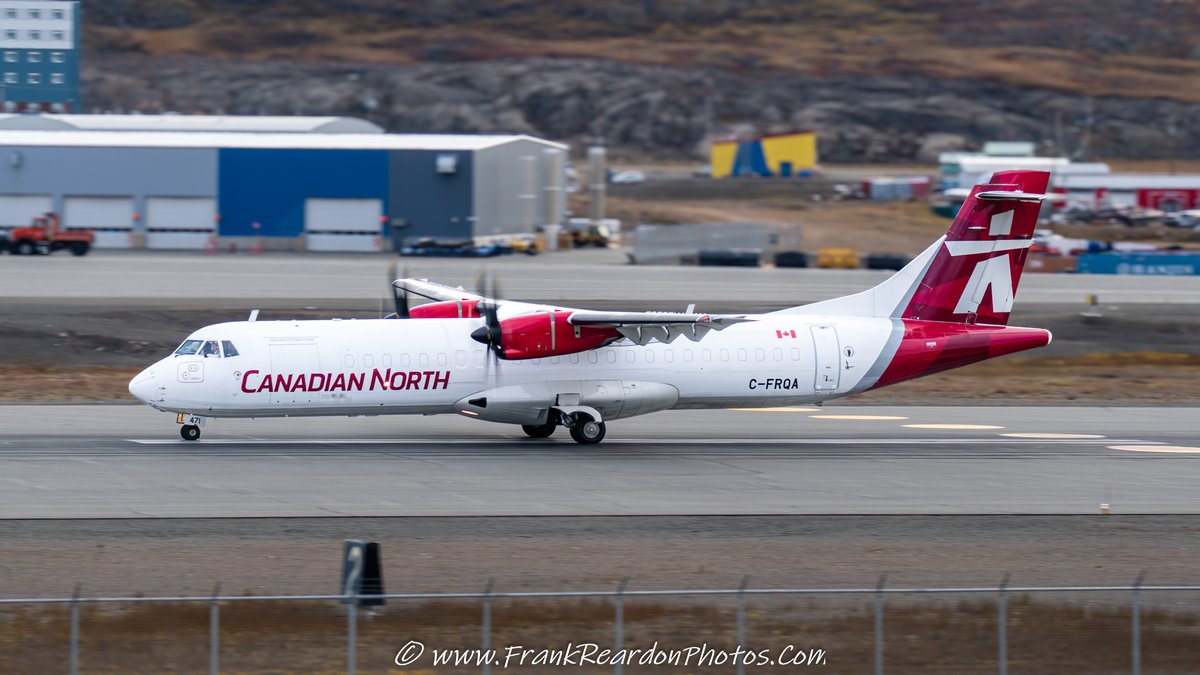 FrankReardon1's tweet photo. Departing from #Iqaluit #Nunavut (C-FRQA) ATR 72-500(F) by @CanadianNorth #AT75 on SEP.10.2025 #YFBSpotters https://t.co/H1KFW8QchR