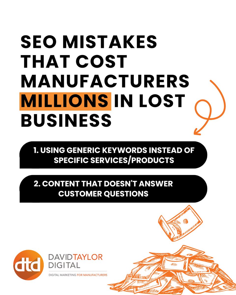 DavidTDesign's tweet image. Instead of targeting &quot;metal fabrication,&quot; try &quot;custom stainless steel brackets for food processing equipment.&quot; The more specific your keywords match what buyers actually search for, the more qualified traffic you&apos;ll attract. Specificity wins every time.