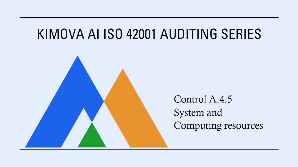 KimovaAI's tweet image. Control A.4.5 ensures that #AIsystems run on secure, reliable, and well-managed #ComputingResources to deliver consistent performance and #compliance.

Blog: linkedin.com/pulse/control-…
Contact us at info@kimova.ai 

#KimovaAI #ISO42001 #AIMS #EU #Turboaudit #AIPolicy #Cybersecurity