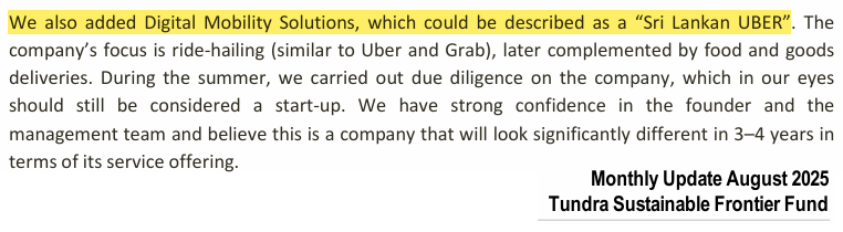 Channa_Amare's tweet image. Frontier fund manager @TundraFonder confirm adding #PKME to portfolio

Should you too? 🤔

Tundra play the long game - do you?

Their fund size may exclude #CSE #lka microcaps, but you may have less restrictions

"You can borrow ideas, but you can't borrow conviction" @iancassel