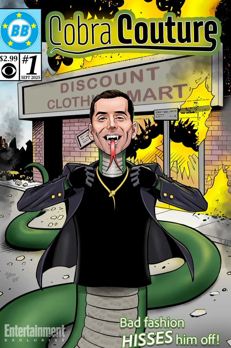 jimmyheagerty's tweet photo. Bad Fashion hisses me off! Check out my #bbcomic Cobra Couture ๐ซถ๐ #bb27 https://t.co/THMk4UJJEm