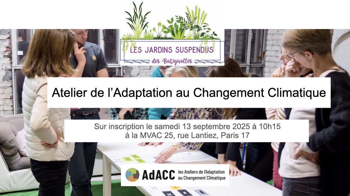 Il reste encore quelques places pour notre atelier d'adaptation au changement climatique. helloasso.com/associations/l…