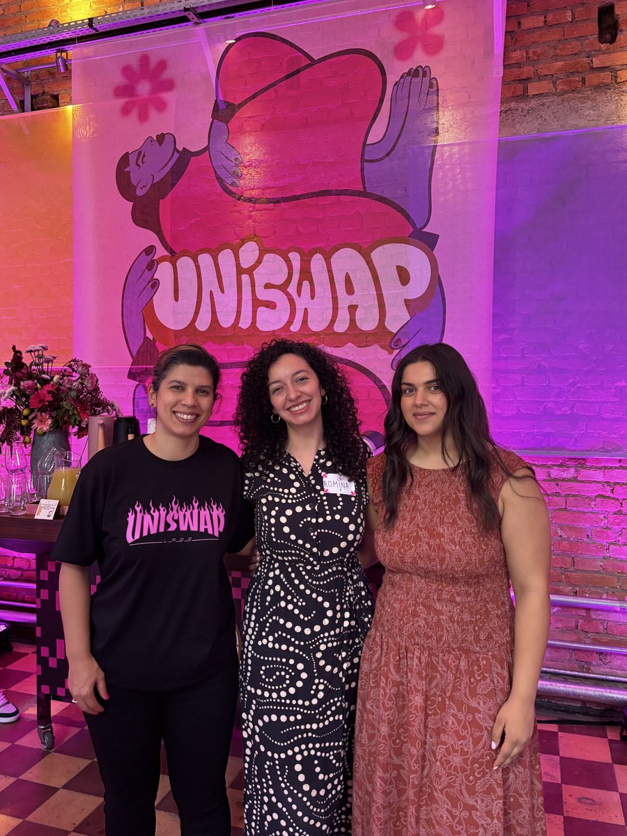 I'm super happy at <a href="/Uniswap/">Uniswap Labs 🦄</a>'s house in São Paulo with <a href="/anawestfal/">Ana Westfal</a> and <a href="/saramanj/">sara manjee</a>! 🦄🇧🇷