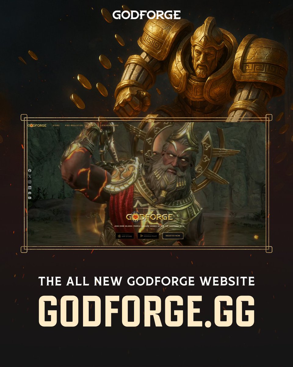 GodforgeGame's tweet image. A new website has emerged from the Gods! 🔥
Feast your eyes of Godforge.gg