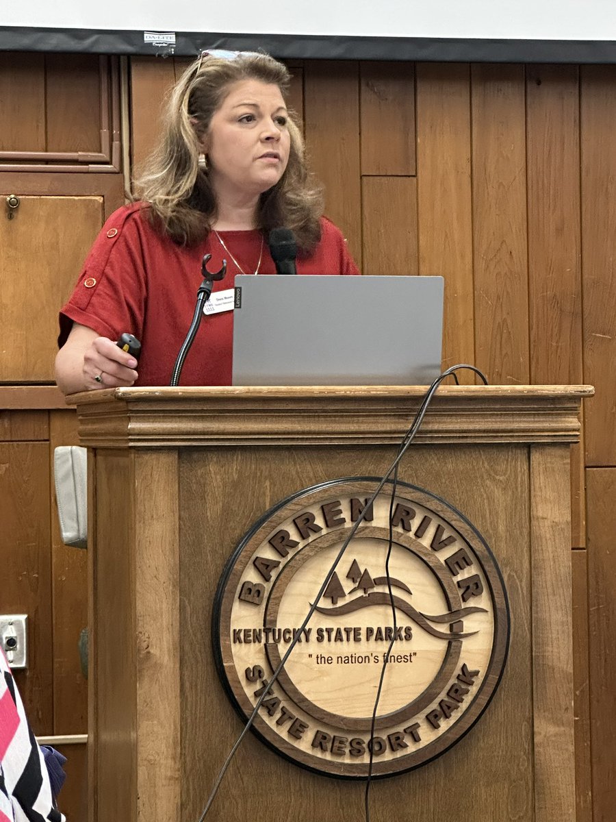 Dora Moore is providing an excellent Teacher Retirement System update! #TRS #2025FallWorkshop #BarrenRiverLodge