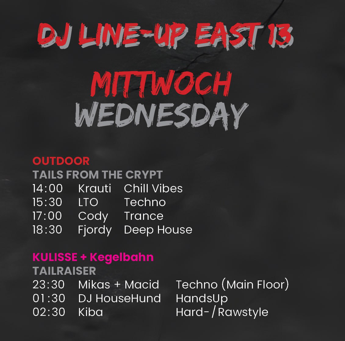 Schon gespannt, welche Bässe euch auf der #EAST um die Ohren fliegen werden? 🔊
Dann schaut ab heute täglich bei uns vorbei! 👀