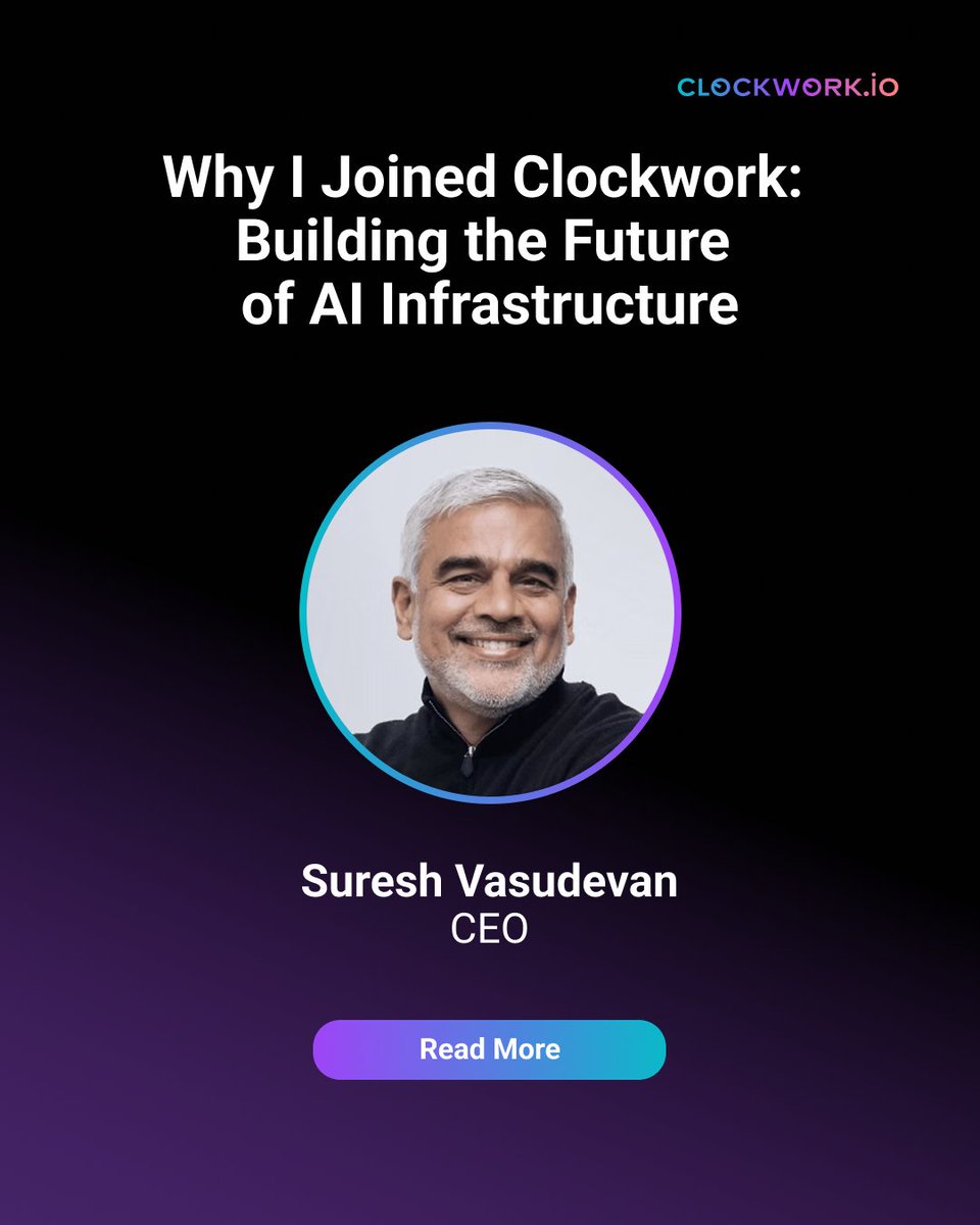 Thrilled to officially welcome Suresh Vasudevan as our new CEO. Read why he joined Clockwork and his vision to scale a new category of Software-Driven Fabrics (SDF): linkedin.com/posts/suvasude…