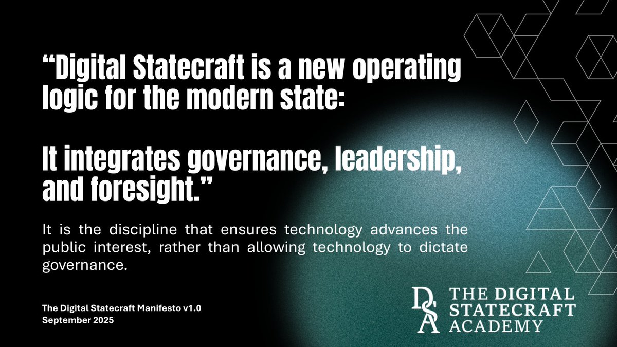 dataforpolicy's tweet image. 🌐 The digital era is redefining governance. Technology alone won’t guide us—leadership will.
The Digital Statecraft Academy equips leaders to govern AI and data responsibly, embed human values, and build resilient, trustworthy institutions.
Are you ready to help shape this new…