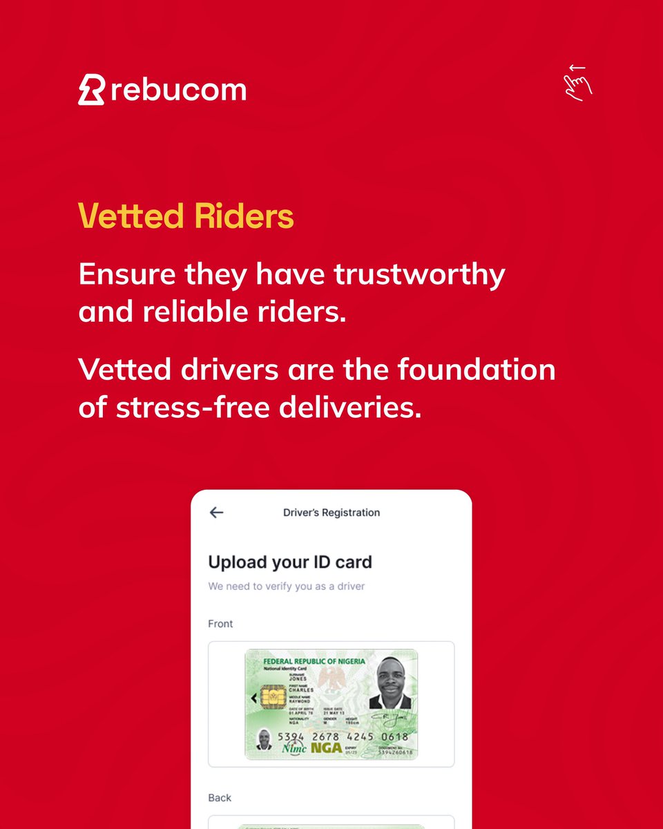 rebucomofficial's tweet image. Stress-free delivery is possible. These 5 must-haves guarantee smoother operations for businesses. (Swipe to the left)
Join Rebucom, sign up your business, and enjoy stress-free deliveries! Link in bio
#wearerebucom #logisticsolutions #riders #dispatchridersinlagos #logistics