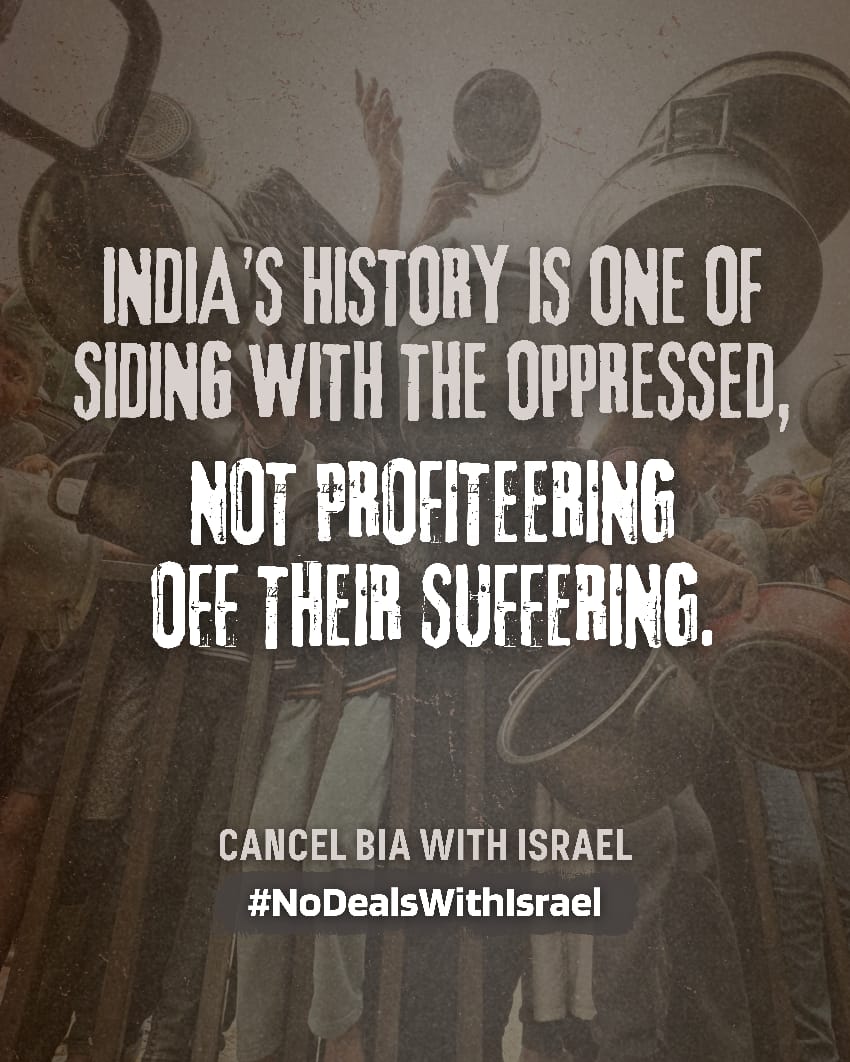 Deals with Israel damage India’s credibility as a nation that once led anti-colonial struggles. How can we preach democracy and justice globally while enabling apartheid and occupation?
#StopTheDeal #NoComplicity
#NoDealsWithIsrael 
<a href="/gioofindia/">National Federation of GIO</a>