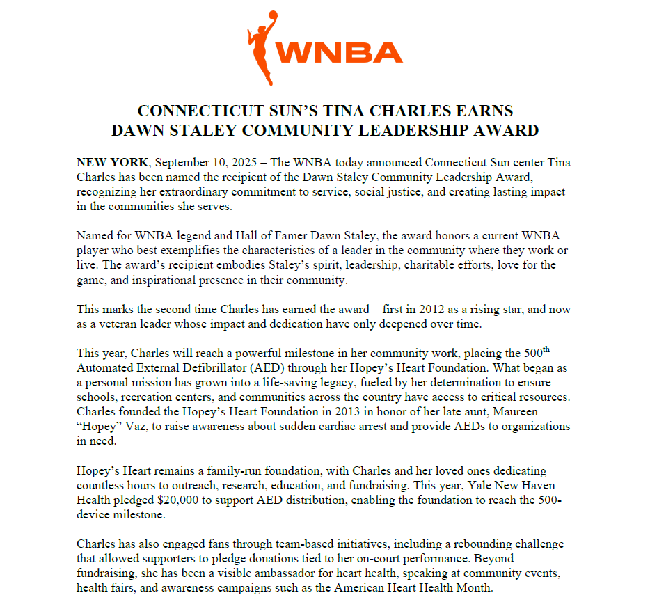 WNBA Communications tweet media