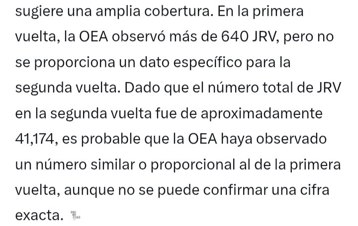 Enzo Macchiavello Bruno (@larealdesaf) on Twitter photo Así de fácil, la <a href="/OEA_oficial/">OEA</a> pudo revisar solo 700 JRVs en la 2nda vuelta y pudieron detectar la transferencia de tinta. En esa misma 2nda vuelta habían 41.174 JRVs. ¿Que creen que pasó en las 40.474 JRVs restantes? ¡Exacto!
Abran las urnas.
#PresidenteIlegítimo Así de fácil, la <a href="/OEA_oficial/">OEA</a> pudo revisar solo 700 JRVs en la 2nda vuelta y pudieron detectar la transferencia de tinta. En esa misma 2nda vuelta habían 41.174 JRVs. ¿Que creen que pasó en las 40.474 JRVs restantes? ¡Exacto!
Abran las urnas.
#PresidenteIlegítimo