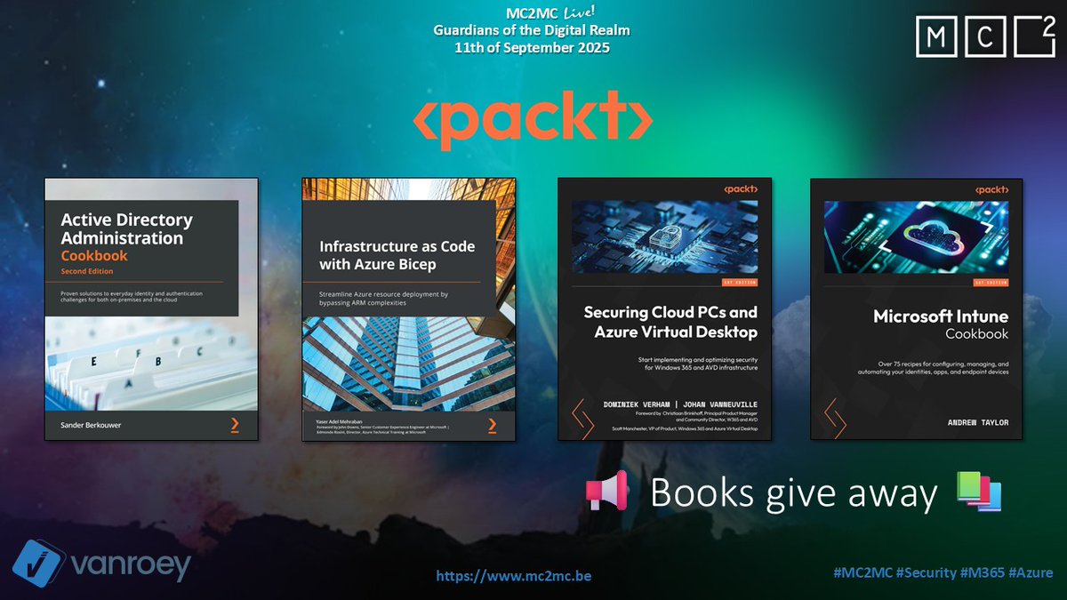 mc2mcbe's tweet image. 📢 Tomorrow at MC2MC Live: Guardians of the Digital Realm!

Win a 📚 from @PacktPublishing  after each session, join our prize raffle 🎁 &amp;amp; grab a surprise goodie at registration.

👉Arrive on time &amp;amp; stick around for your chance to win!

#MC2MC #MC2MCLive #Communit #CommunityPower