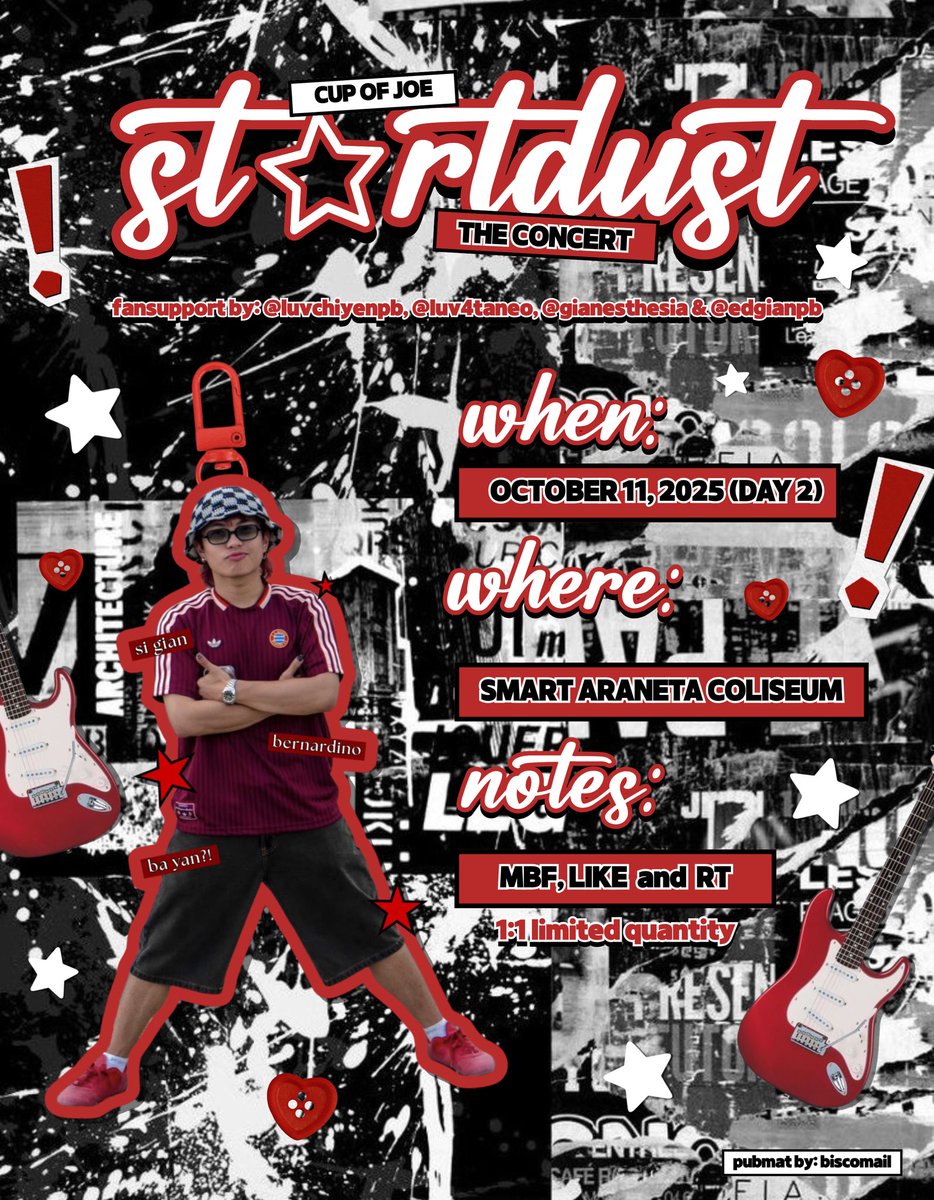 j (@luvchiyenpb) on Twitter photo ★ CUP OF JOE STARDUST THE CONCERT★
"si giAn beRNardiNo ba yAN?! " keyring 🎸
╰ fan support for <a href="/gianbernardino_/">gian</a> by <a href="/luvchiyenpb/">j ☆</a> <a href="/luv4taneo/">drew ☆ #SandaliCOJ</a> <a href="/gianesthesia/">belle ⋆˚☆˖° #SandaliCOJ</a> <a href="/edgianpb/">kate🧃</a> ˖ִ ࣪𖤐
✰ like, rt, mbf
✰ strictly 1:1
✰ october 12, day 2
see you there, joewahs ⛦
#COJStardustTheConcert ★ CUP OF JOE STARDUST THE CONCERT★
"si giAn beRNardiNo ba yAN?! " keyring 🎸
╰ fan support for <a href="/gianbernardino_/">gian</a> by <a href="/luvchiyenpb/">j ☆</a> <a href="/luv4taneo/">drew ☆ #SandaliCOJ</a> <a href="/gianesthesia/">belle ⋆˚☆˖° #SandaliCOJ</a> <a href="/edgianpb/">kate🧃</a> ˖ִ ࣪𖤐
✰ like, rt, mbf
✰ strictly 1:1
✰ october 12, day 2
see you there, joewahs ⛦
#COJStardustTheConcert