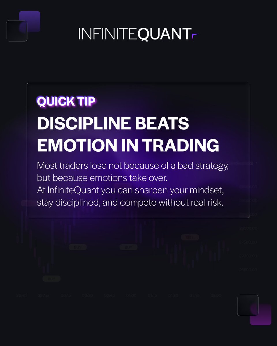 Strong traders know success isn’t about the perfect entry, it’s about the discipline to protect capital and exit with confidence.

At InfiniteQuant you can develop this mindset in a safe, simulated environment and prove your edge in our global competitions with on-chain rewards.