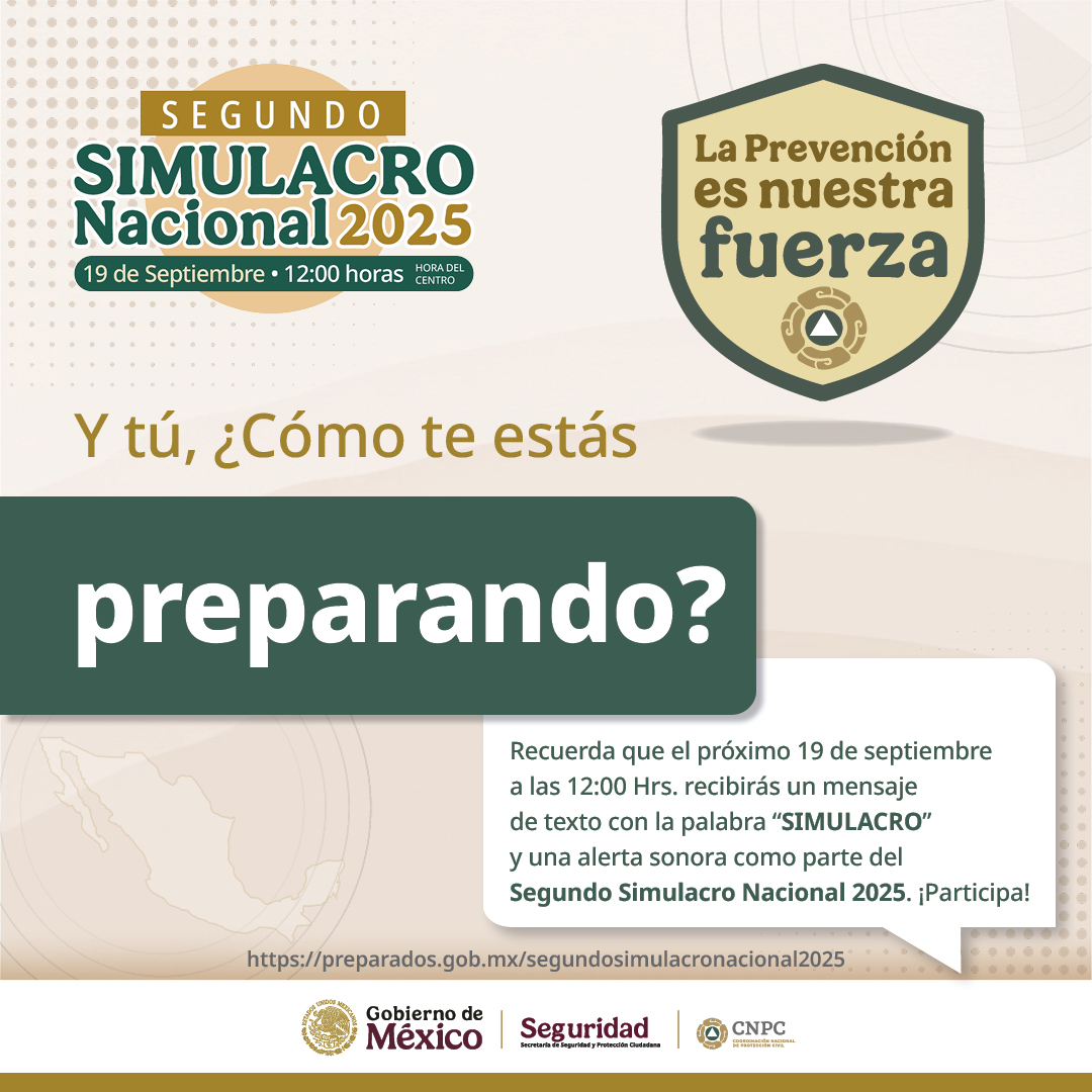 👨‍👩‍👧‍👦 Elabora o actualiza tu #PlanFamiliarDeProtecciónCivil y ponlo a prueba en el #SegundoSimulacroNacional2025.

Más detalles ➡️ qoo.su/Jwylats

#LaPrevencionEsNuestraFuerza
#19SDiaNacionaIPC