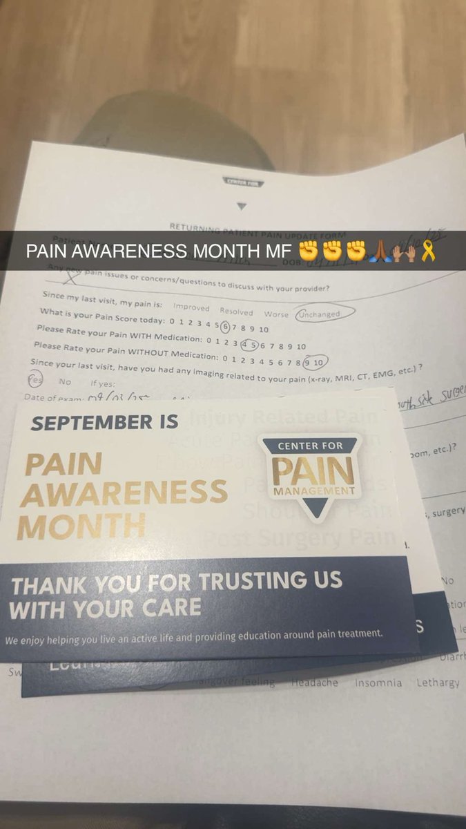 PleiadianCam444's tweet photo. Happy Pain Awareness Month!!! #ChronicPain #chronicpainawareness #chronicillness #ChronicallyIll #Pain #PainManagement #PainPatient #disabled #Disability #disabilitystrong #StayStrong #EndTheStigma #endthedrugwar #WarOnPatients #WarOnChronicPain #suffering https://t.co/dQWhCu2XV0