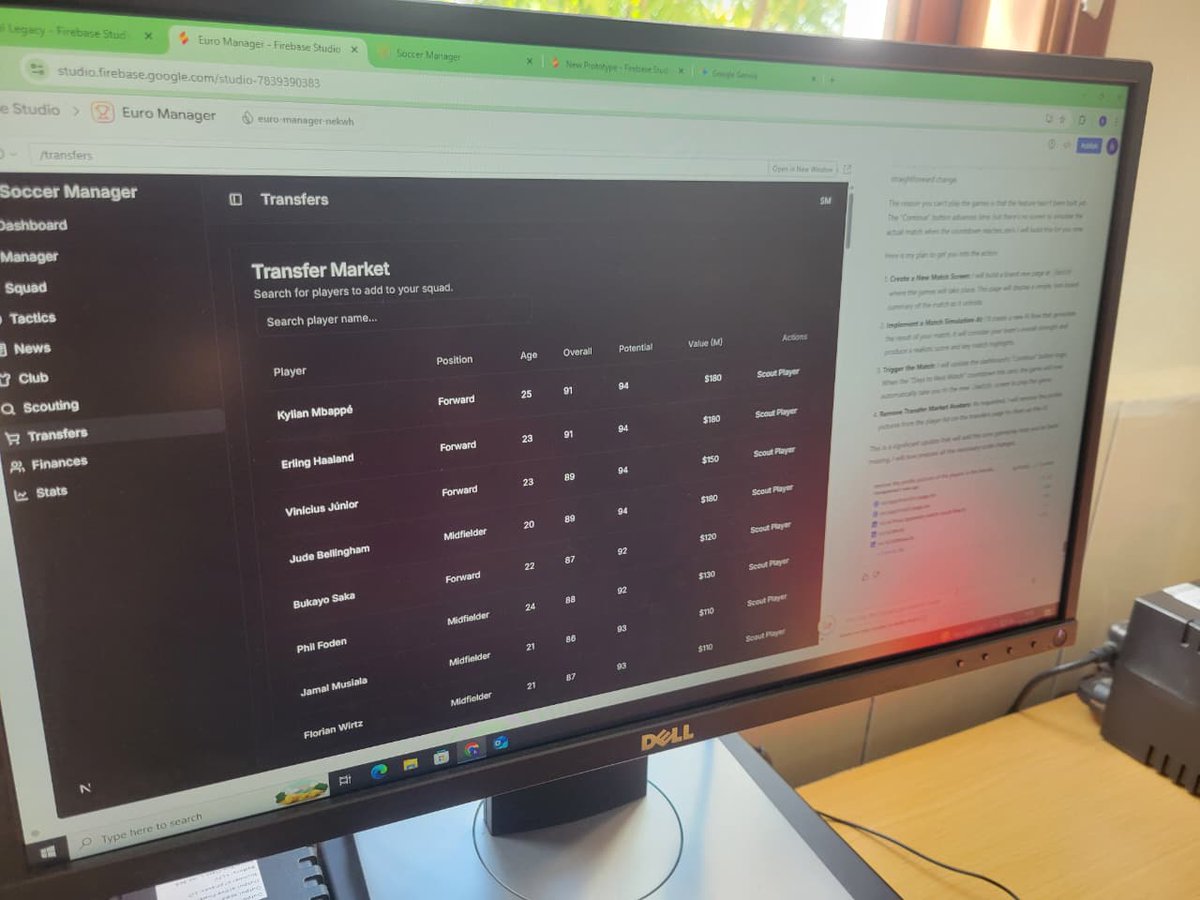 Day 2 of our <a href="/Firebase/">Firebase</a> studio Study Jams, facilitated by <a href="/MainaDuncan_/">Duncan_Maina🇰🇪🇿🇦</a> , and the creativity is on another level! One of the students just built a Football Manager-style web app with Firebase Studio. From AI basics ➝ to building real apps ➝ to dreams becoming reality