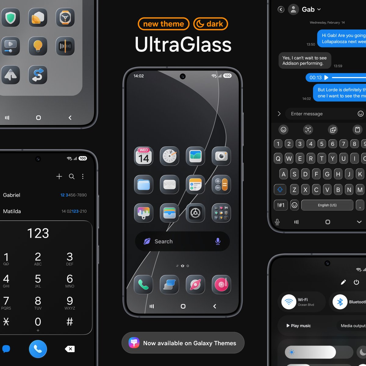 The dark mode of the UltraGlass theme is now available on the Galaxy Themes app 🎨

Download it here ➡️ apps.samsung.com/theme/ProductD…

Don't forget to rate and comment it on Galaxy Themes and follow me on social media ✨ linktr.ee/flthemes