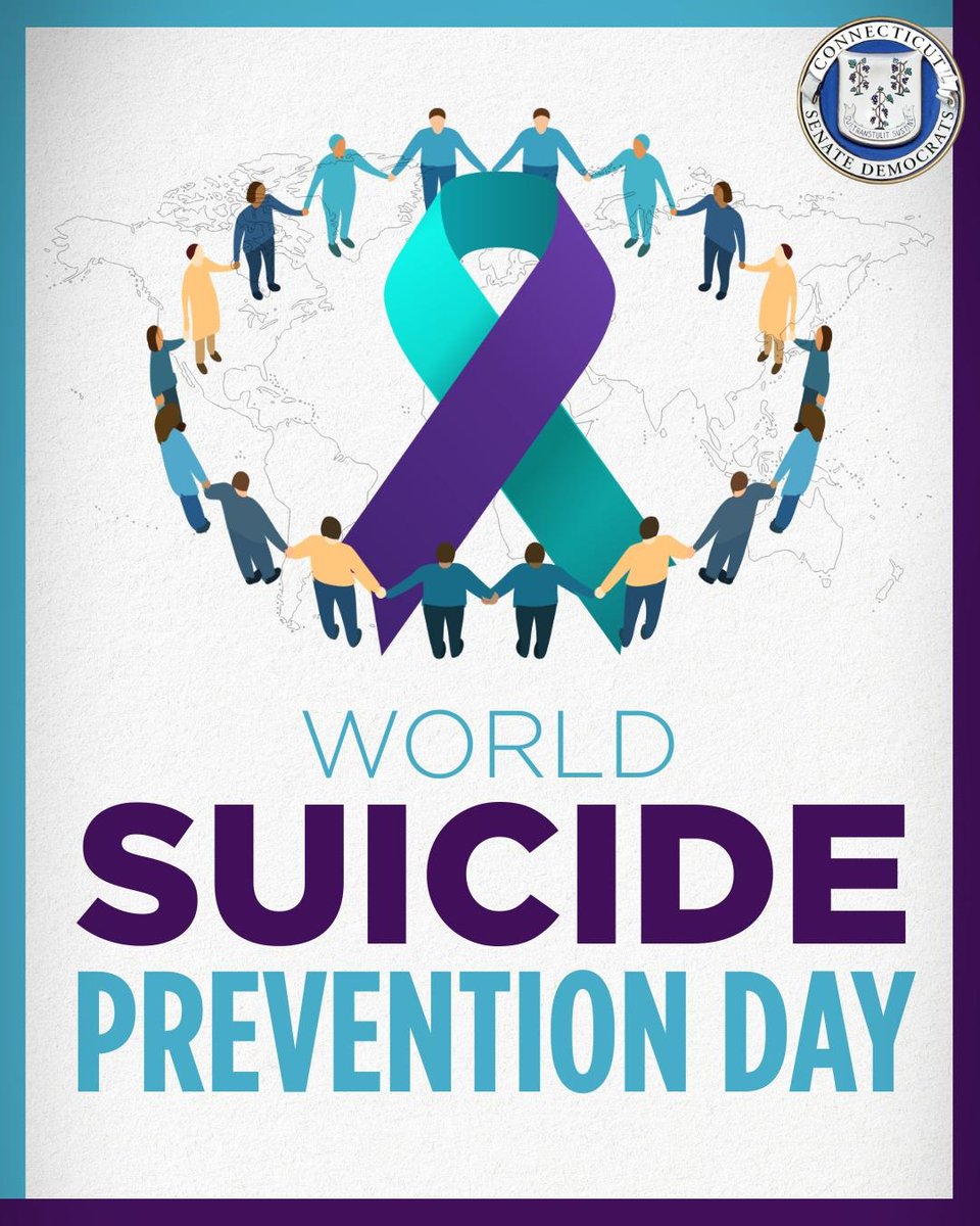 Today, on World Suicide Prevention Day, we stand together to raise awareness and remind everyone help is available. 💜💙 Call or text 988 or visit 211ct.org. You are not alone.