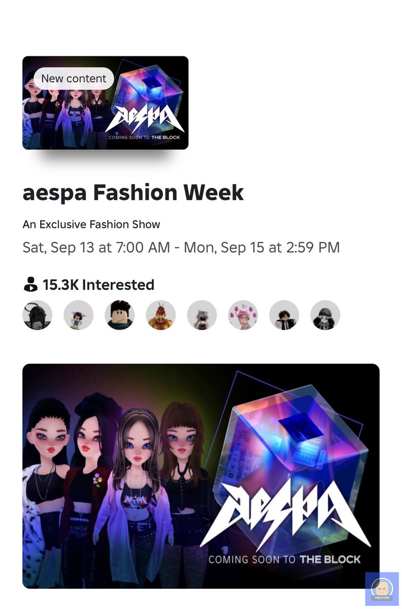 roblox_fess's tweet image. aespa Fashion Week on !roblox ‼️‼️‼️