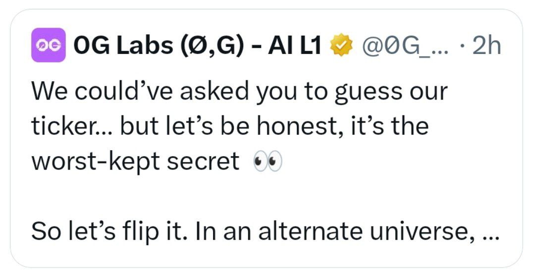 The ticker is $ZEROG ✨
Mainnet is coming this month — the biggest AI-powered L1 from <a href="/0G_labs/">0G Labs (Home of Infinite AI)</a> 🚀

🔗 AI x Blockchain
🔥 Largest launch of the month
🌍 Built for the future