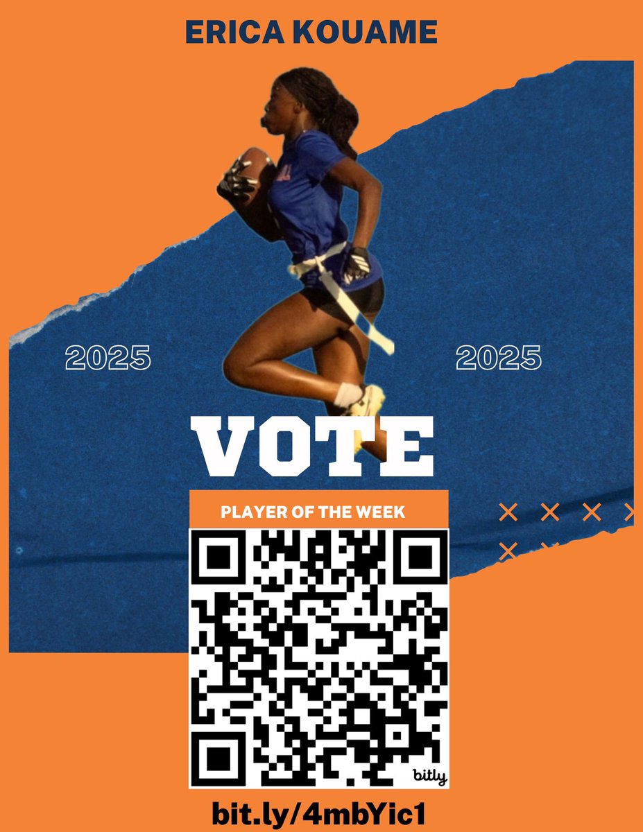 Please vote for one of own for MD HS Flag Football player of the week! 

You can vote by using the QR code or using this link: si.com/high-school/ma…

You can vote as many times as you’d like. Voting ends 9/14 at 11:59pm! 

Please help spread the word!