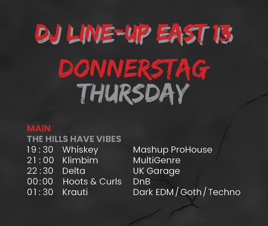Der Donnerstag wird schaurig auf dem Dancefloor. 🧟

#EAST #EAST13