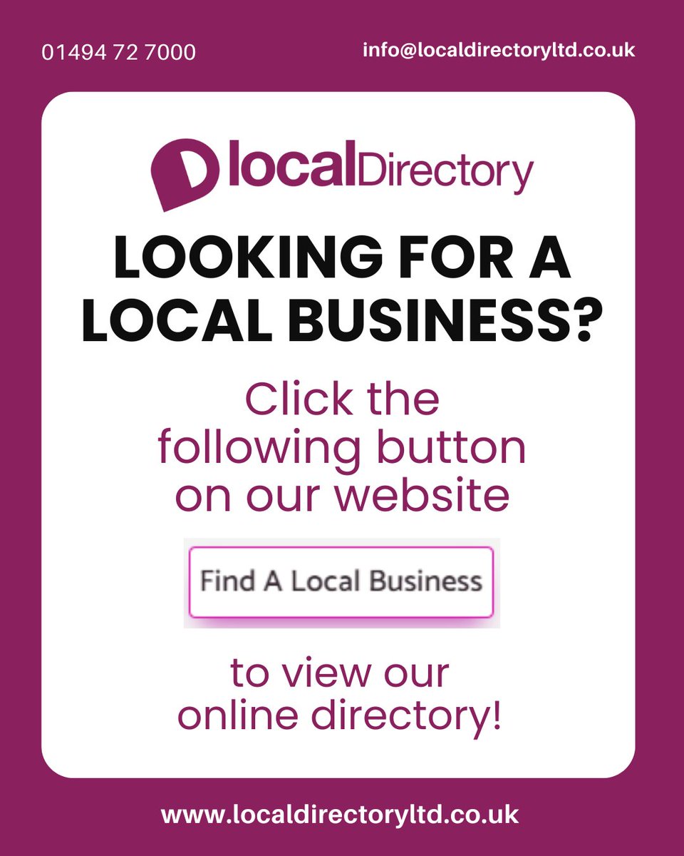 localdirectory2's tweet image. Find trusted local businesses easily with Local Directory! 🌟

Visit localdirectoryltd.co.uk and click Find A Local Business to explore our online directory today.

#LocalDirectory #LocalBusiness #FindALocalBusiness